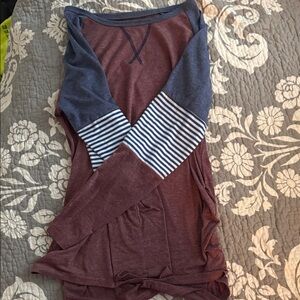 Colorblock Long Sleeve Women's Maternity Top